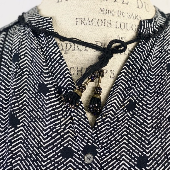 Anthropologie Polka Dot Striped Business Casual Oversize Dress - Picture 6 of 12